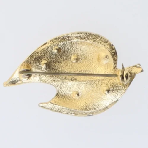 Delfinbroche med lyserøde sten (str. 4,5 x 3 cm)