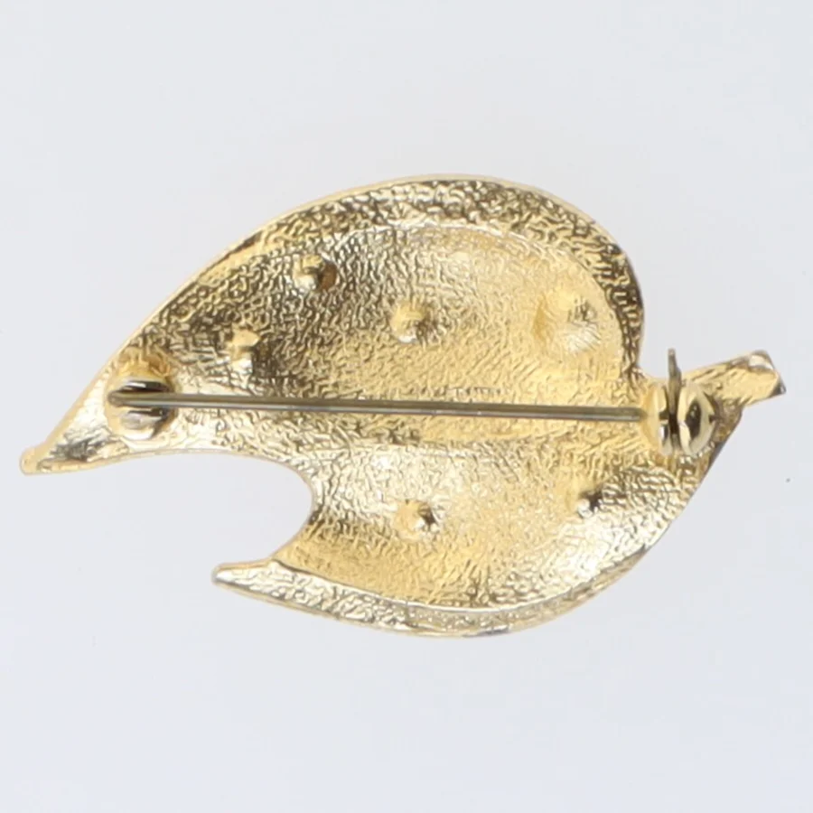 Delfinbroche med lyserøde sten (str. 4,5 x 3 cm)