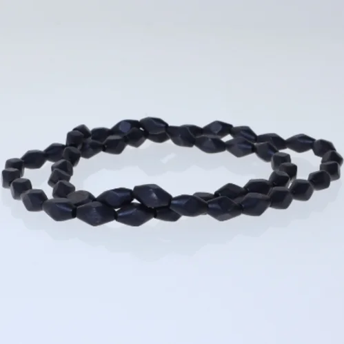 Sort halskæde, træ, Vintage (str. 74 cm)