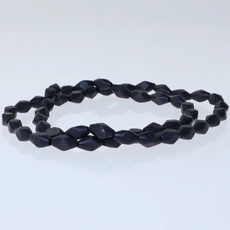 Sort halskæde, træ, Vintage (str. 74 cm)