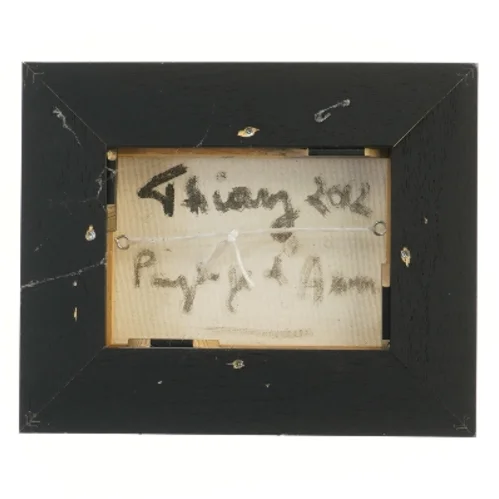 Maleriet i sort ramme (str. 22x4x27 cm)