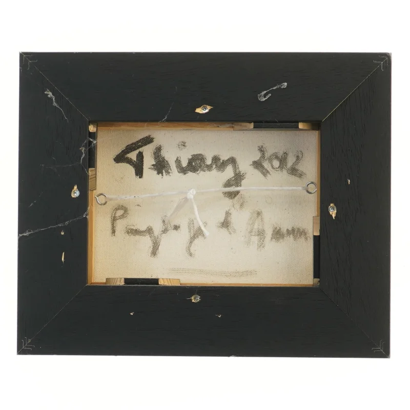 Maleriet i sort ramme (str. 22x4x27 cm)