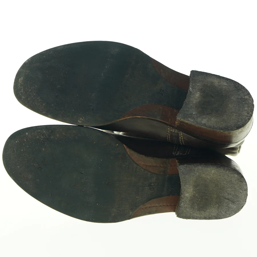 Brune læderstøvler (str. Otteogtredve)