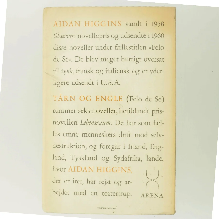 Tårn og Engle af Aidan Higgins (Bog)