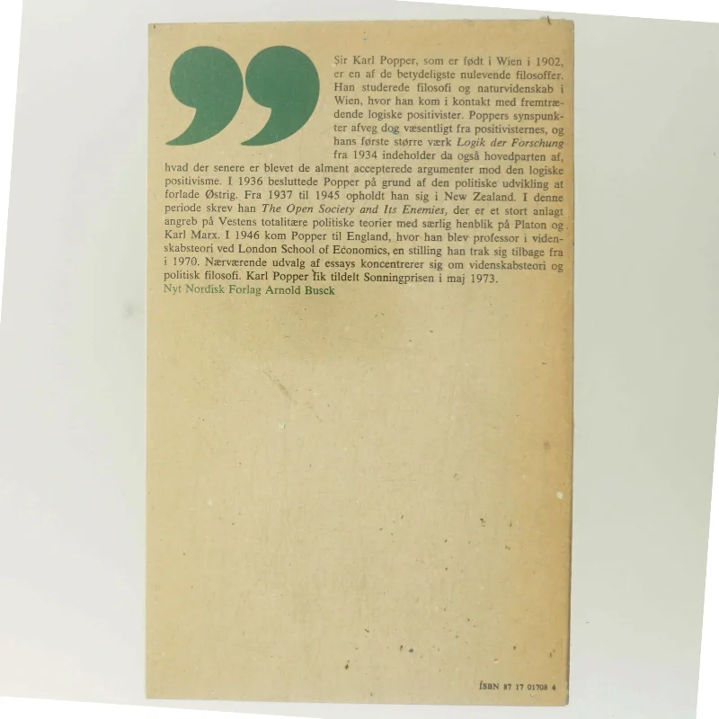 Kritisk rationalisme af Karl R. Popper (Bog)