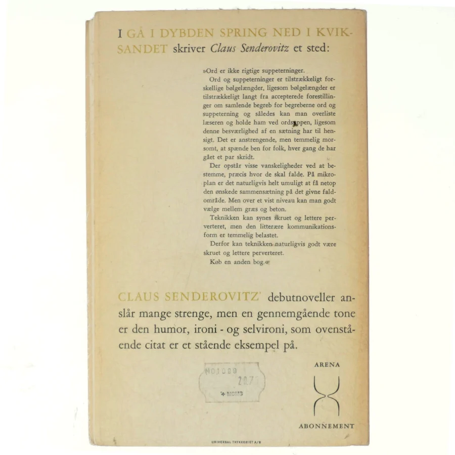 Gå i dybden spring ned i kviksandet af Claus Senderovitz (bog)