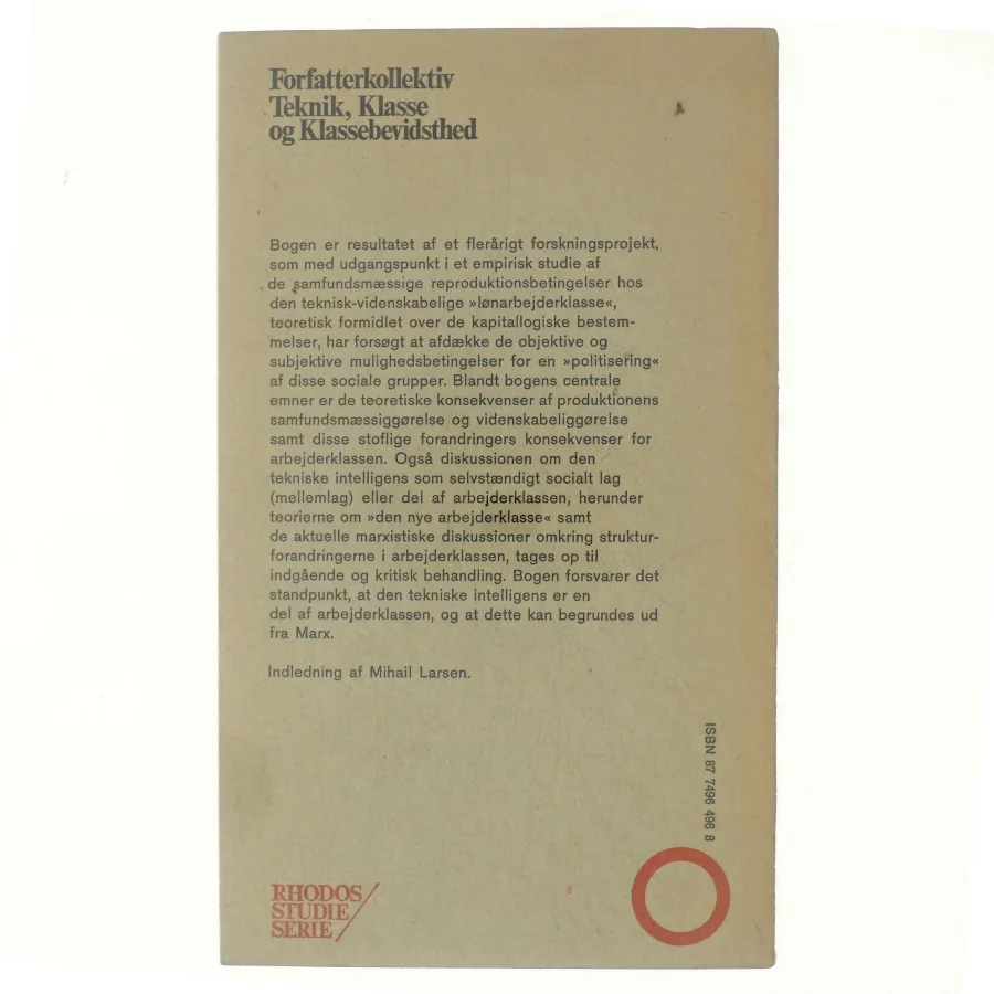 Teknik, klasse og klassebevidsthed af Forfatterkollektiv (bog)
