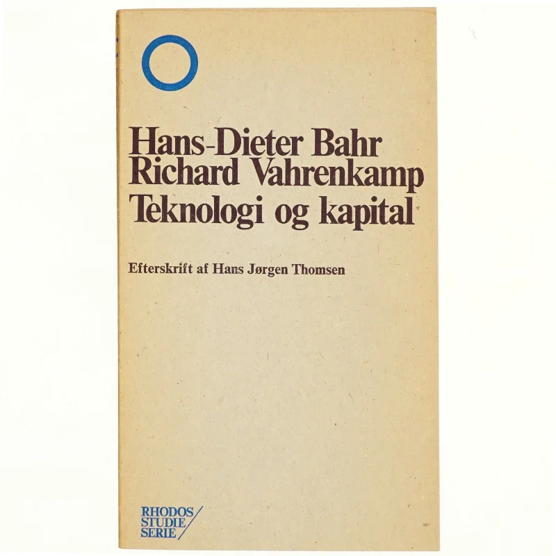 Teknologi og kapital af Hans-Dieter Bahr (bog)