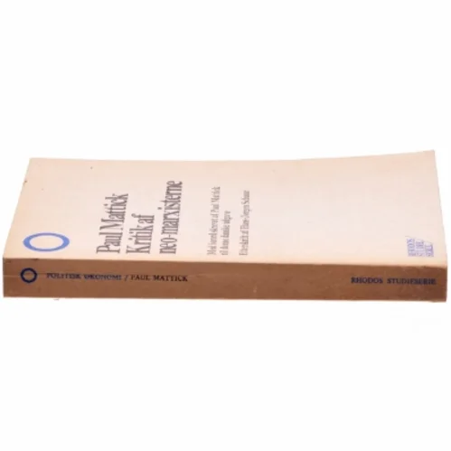 Kritik af neo-marxisterne af Paul Mattick (Bog)