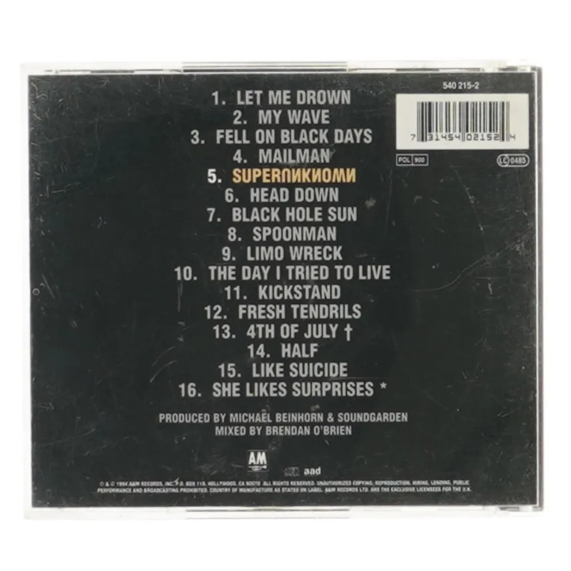 Soundgarden - Superunknown CD fra Soundgarden