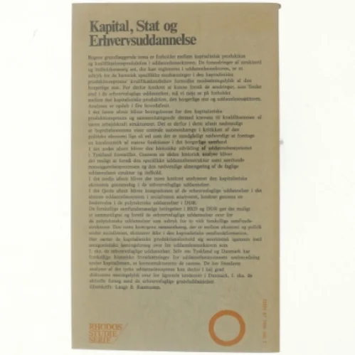 Kapital, stat og erhvervsuddannelse (bog)