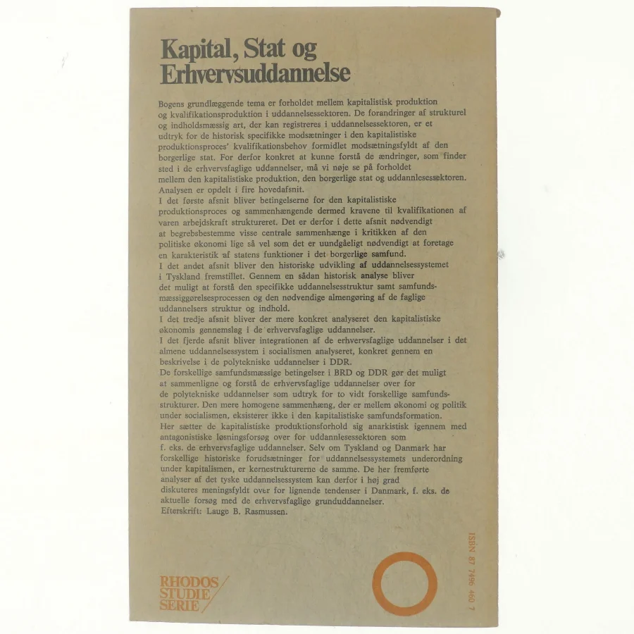Kapital, stat og erhvervsuddannelse (bog)