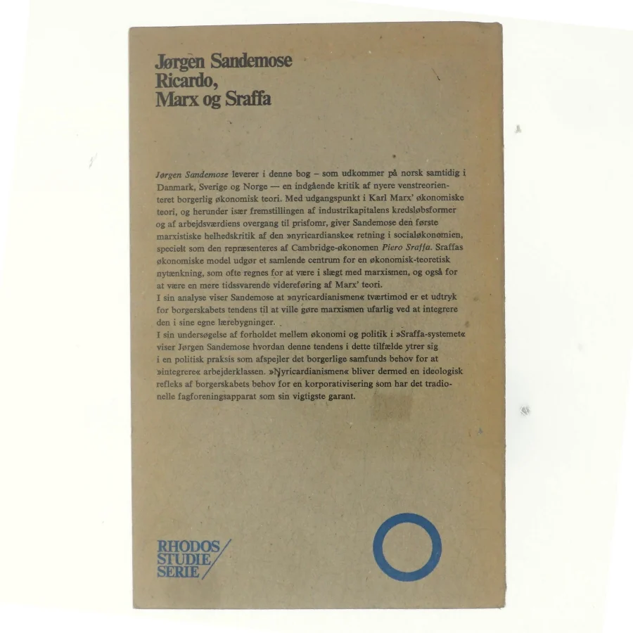 Ricardo, Marx og Sraffa af Jørgen Sandemose (bog)