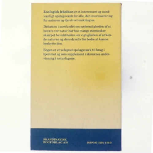 Zoologi Leksikon af B. Østergaard Pedersen (Bog)