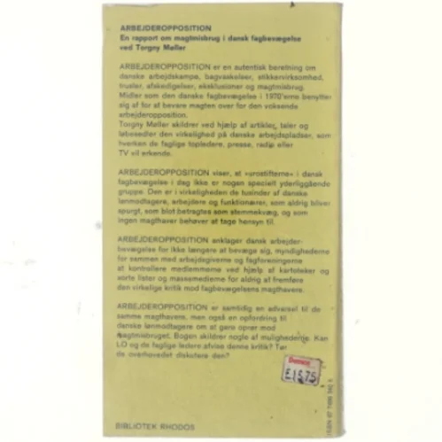 Arbejderopposition af Torgny Møller (bog)