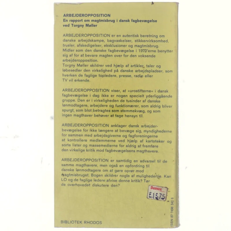 Arbejderopposition af Torgny Møller (bog)