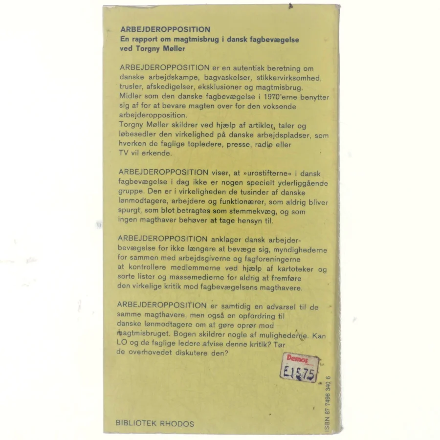 Arbejderopposition af Torgny Møller (bog)