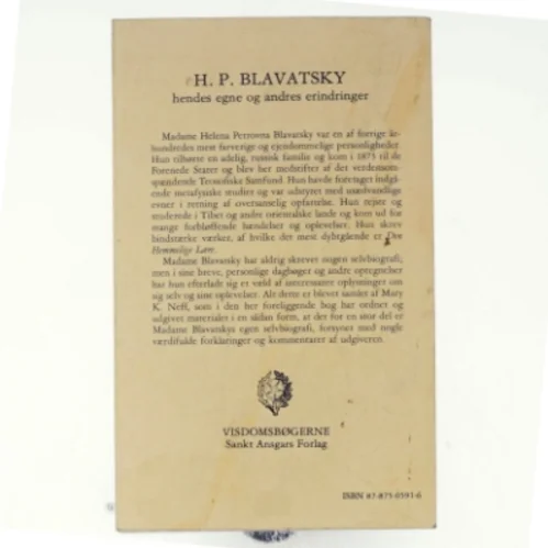 Hendes egne og andres erindringer af H.P. Blavatsky (bog)