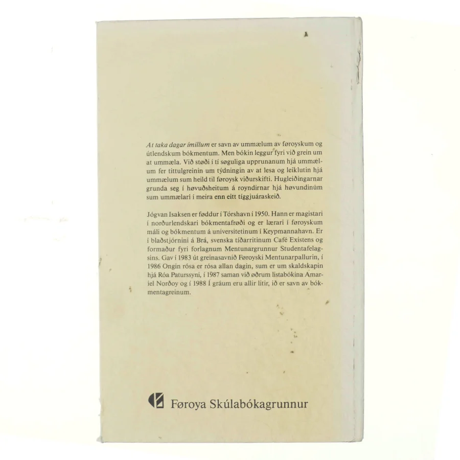 At taka dagar imillum af Johvan Isaksen (bog)