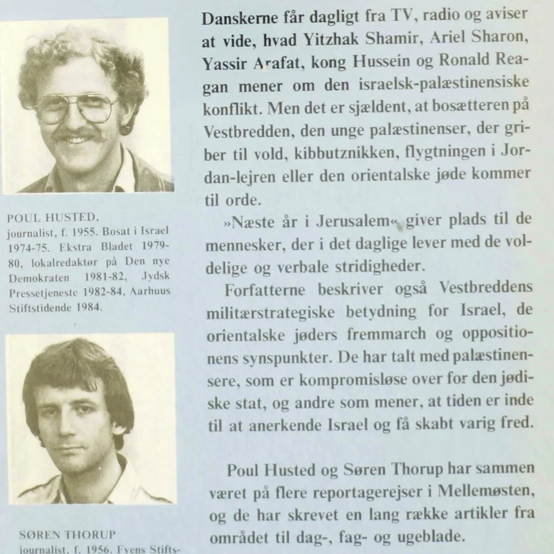 Poul Husted og Søren Thorup: Næste år i Jerusalem