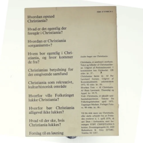 Hvad med Christiania? af Niels Munk Plum (bog)