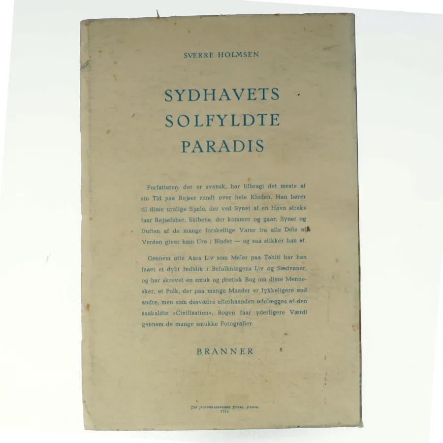 Sydhavets solfyldte paradis af Sverre Holmsen (bog)