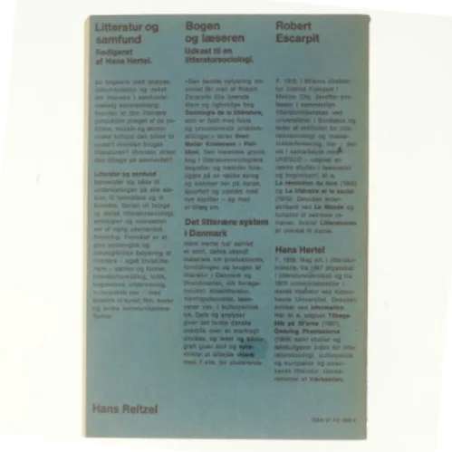 Bogen og læseren. Udkast til en litteratursociologi af Robert Escarpit (bog)