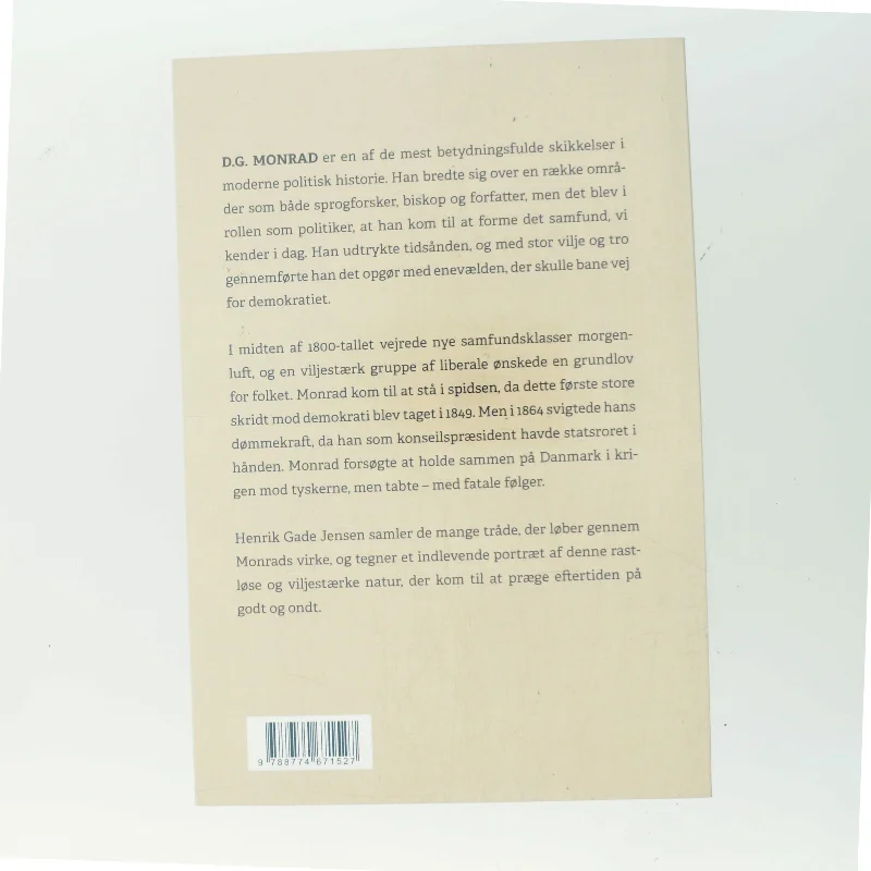 Monrad : vilje, tidsånd og tro : en biografi af Henrik Gade Jensen (Bog)