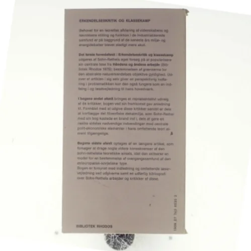 Erkendelseskritik og klassekamp af Alfred Sohn-Rethel (bog)