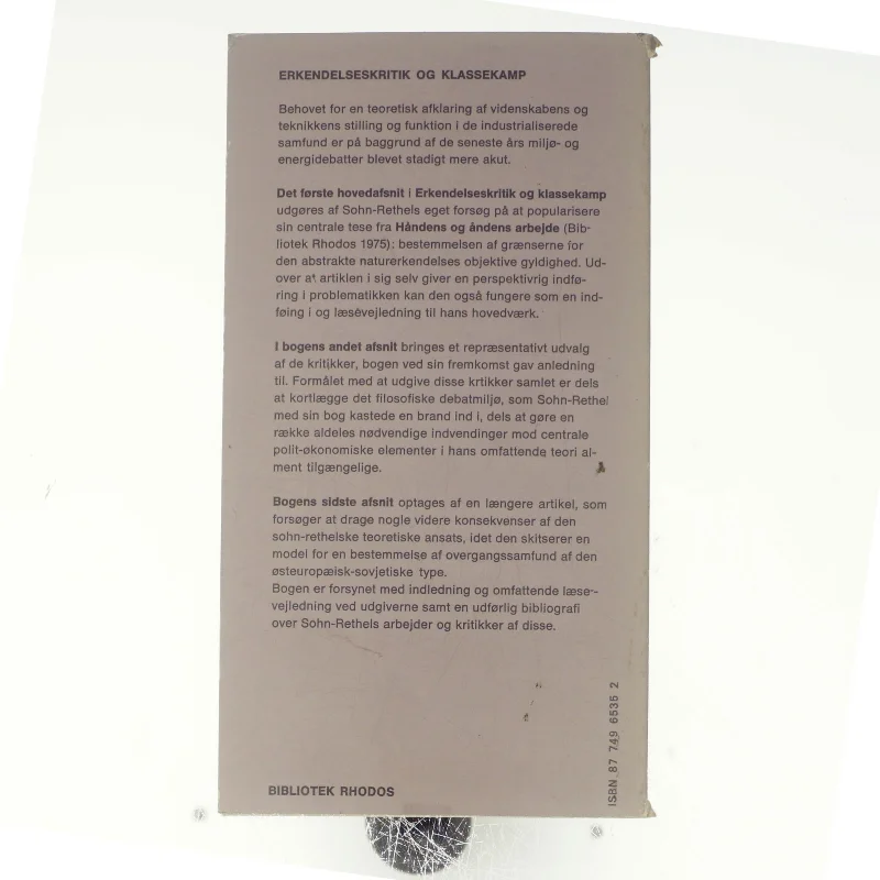 Erkendelseskritik og klassekamp af Alfred Sohn-Rethel (bog)