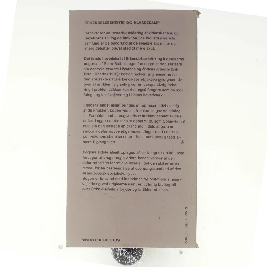 Erkendelseskritik og klassekamp af Alfred Sohn-Rethel (bog)