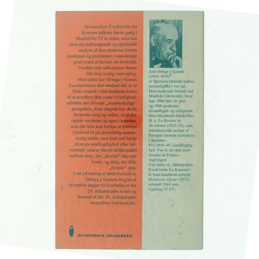 Menneskets fordrivelse fra Kunsten af Jose Ortega y Gasset (bog)