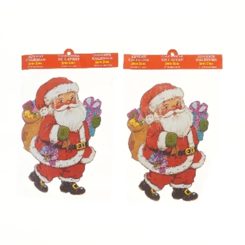 Julekalender med motiv af julemand (str. 35x25 cm)