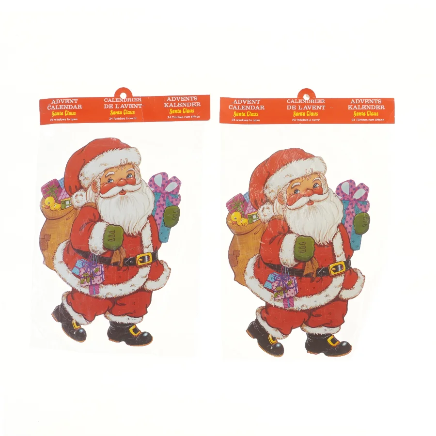 Julekalender med motiv af julemand (str. 35x25 cm)