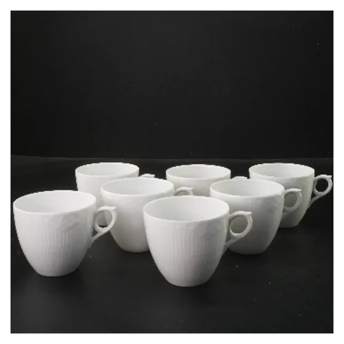 Royal Copenhagen Hvid Riflet kopper 7 stk Ø8 cm fra Royal Copenhagen (str. 7 stk Ø 8 cm længde 7 cm)