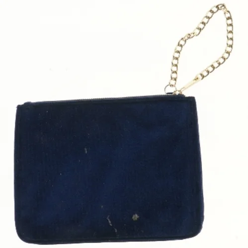 Mørkeblå clutch med guldkæde og nitter (str. 24x19 cm)