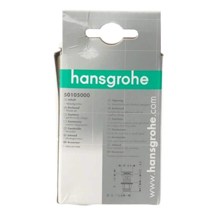 Push-open badeværelsesafløbsprop fra Hansgrohe