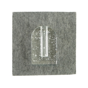 Lysestage i klart glas med bobler