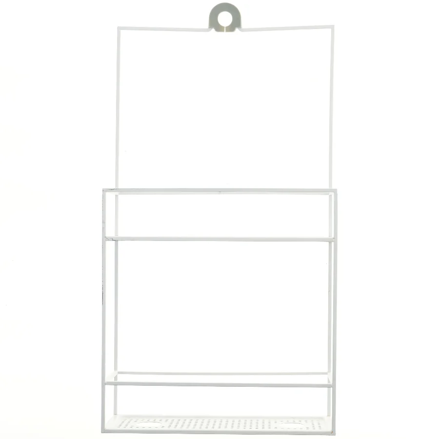 Hvid brusehylde med perforeret bund (str. 56x31 cm)