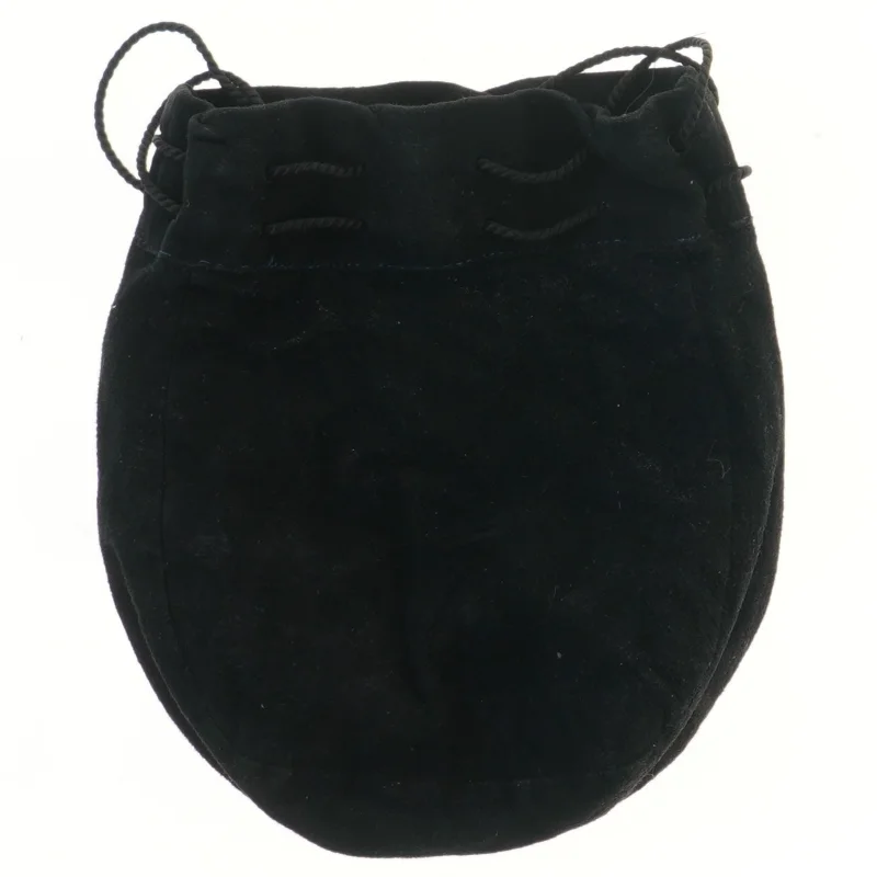 Sort taske med snørelukning (str. 26x23 cm)