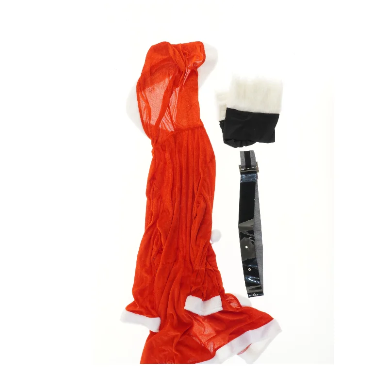 Julekjole med hætte og bælte (str. bryst 50 cm, længde 90 cm)