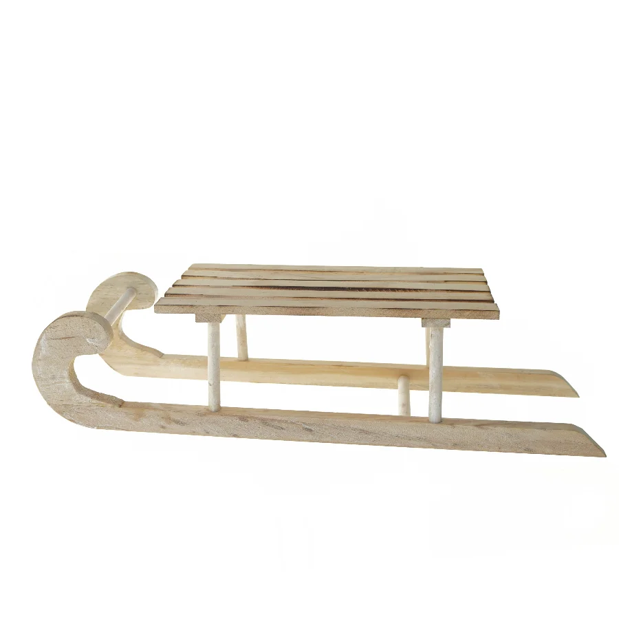 Træslæde til juledekoration (str. 55x18 cm)