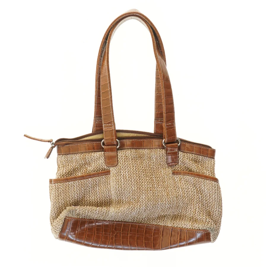 Vintage taske med strå (str. 37x25 cm)