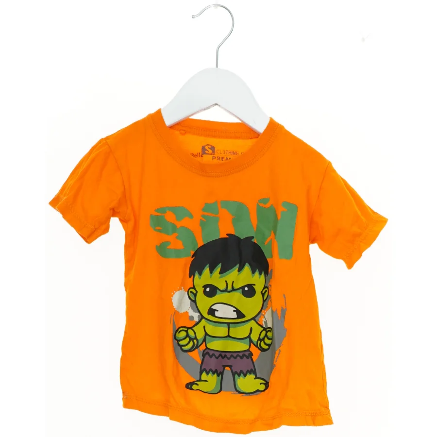 Orange T-shirt med Hulk-print (str. S)