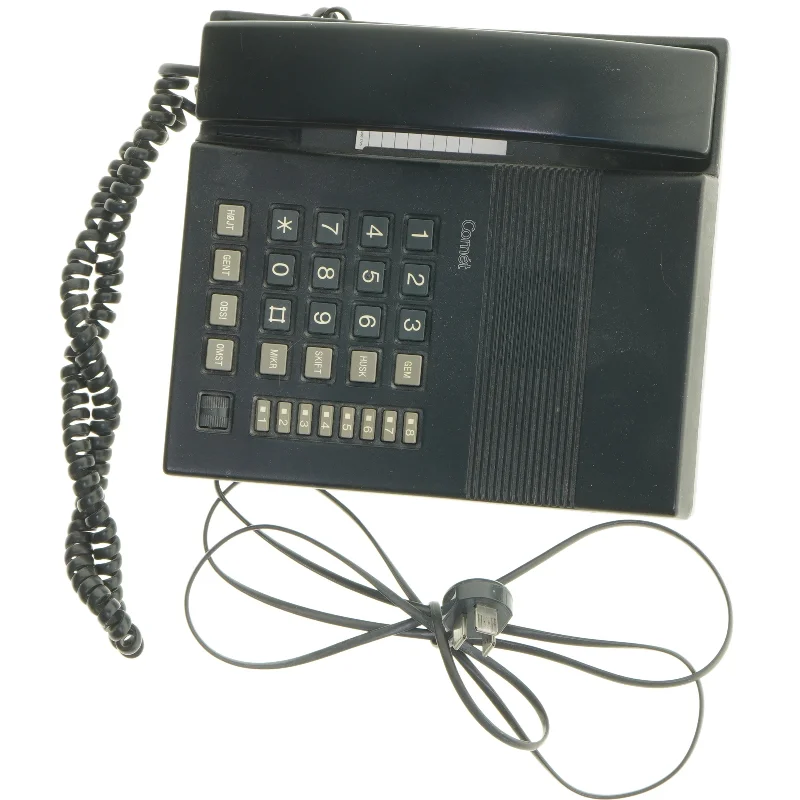 Sort fastnettelefon fra Comet (str. 22x20 cm)