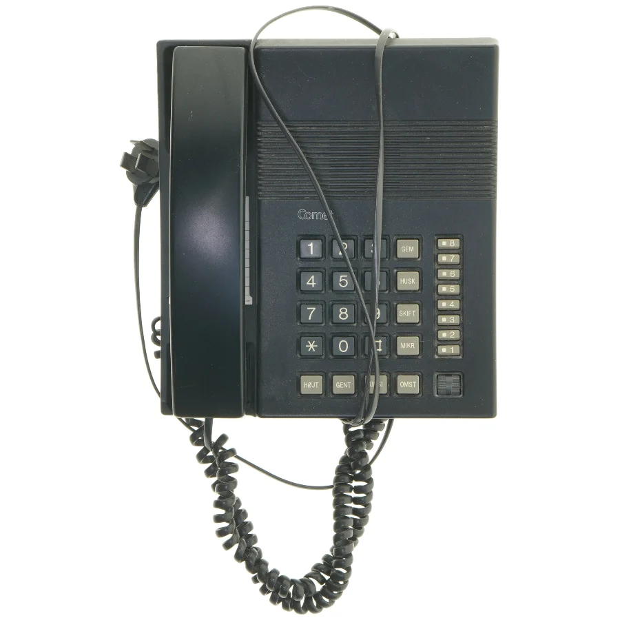 Sort fastnettelefon fra Comet (str. 22x20 cm)