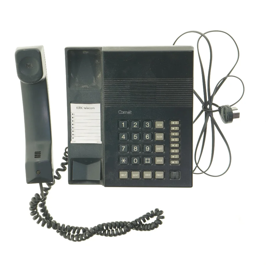 Sort fastnettelefon fra Comet (str. 22x20 cm)