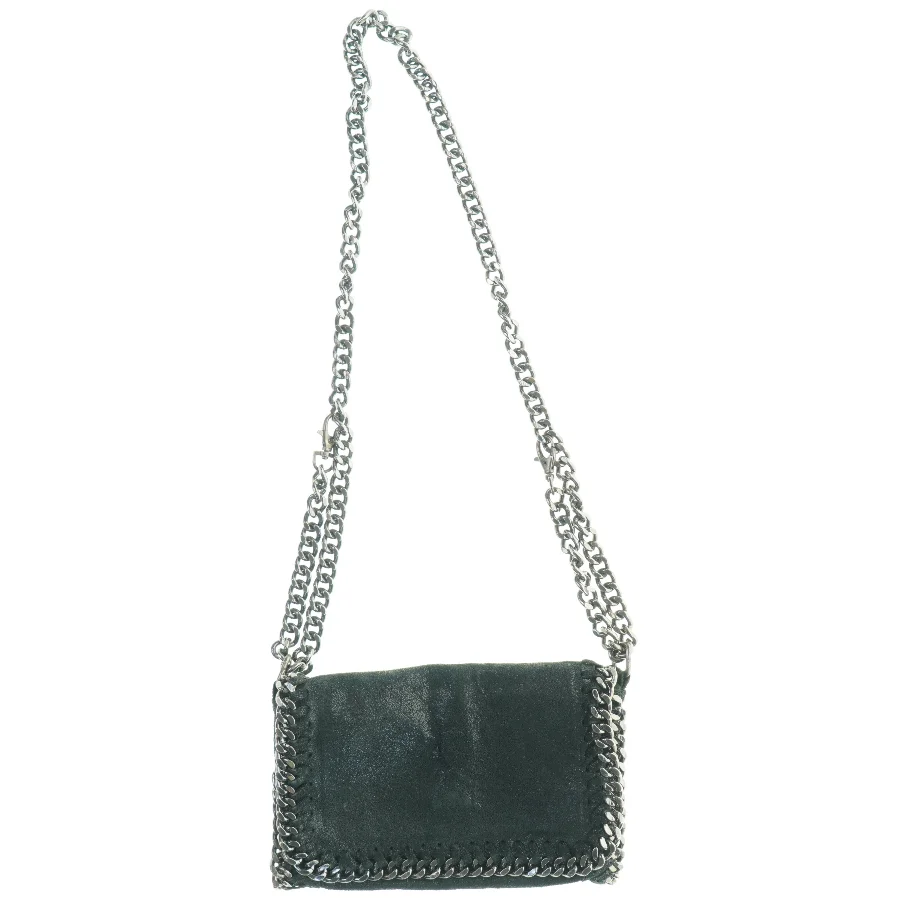 Sort skuldertaske med kæde (str. 22 x 14 cm)