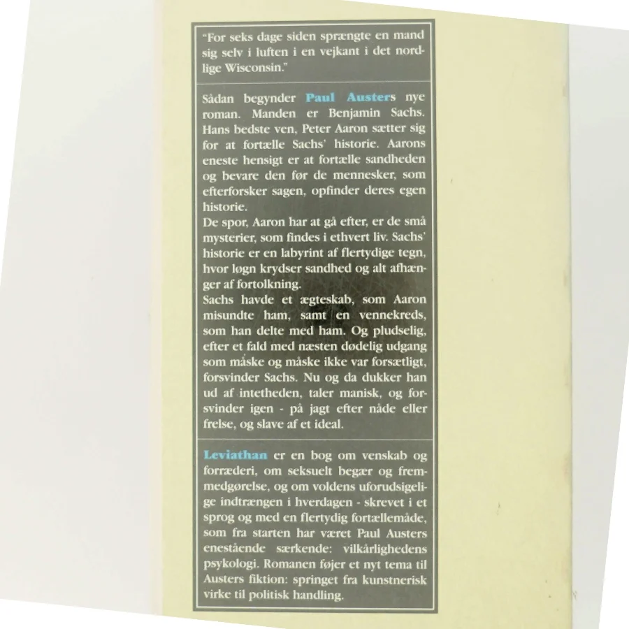 Leviathan af Paul Auster fra Forlaget Per Kofod