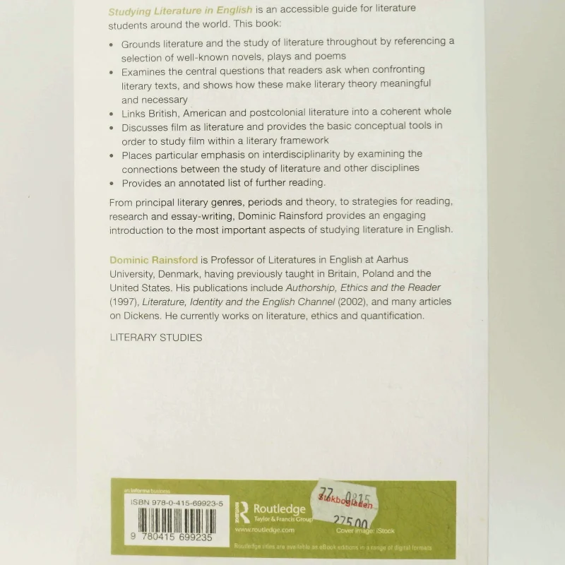 Studying literature in English : an introduction af Dominic Rainsford (Bog)
